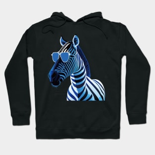 Striped Elegance: Enigmatic Zebra Rocking Sunglasses Hoodie